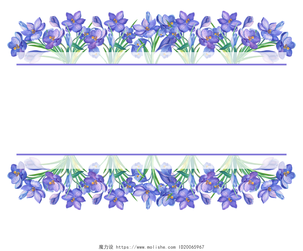 水彩手绘植物花环花边边框矢量素材